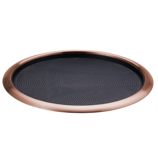 Service Ideas Tray with Removable Insert, 14" Round, Stainless Steel , Rose Gold TR1614RIRG - main